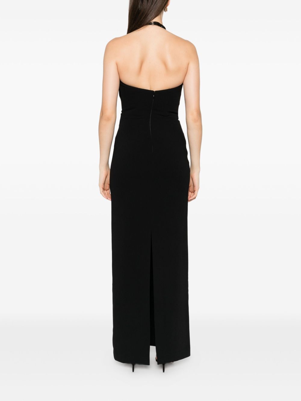 SOLACE LONDON Elegant Halterneck Maxi Dress