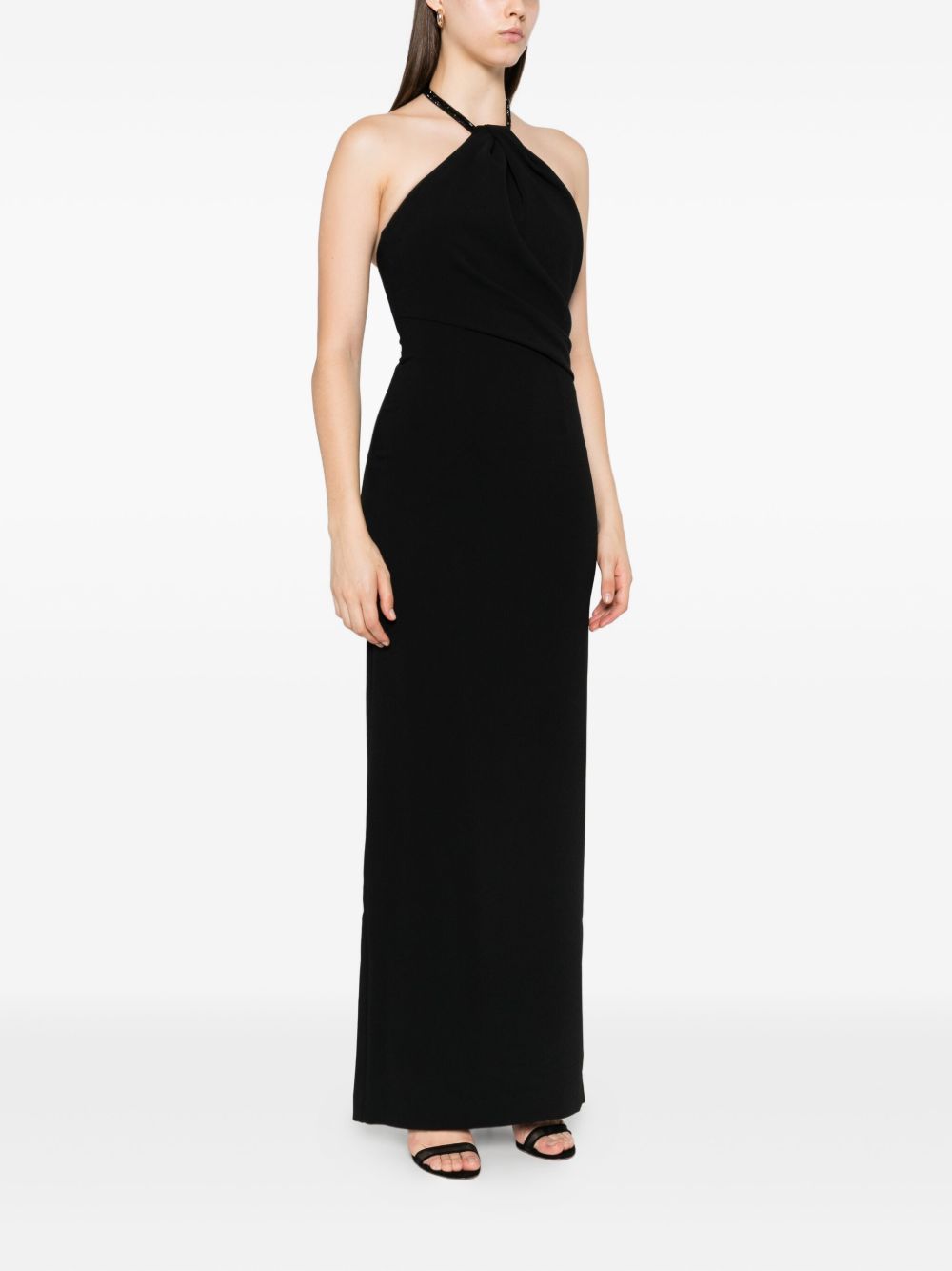 SOLACE LONDON Elegant Halterneck Maxi Dress