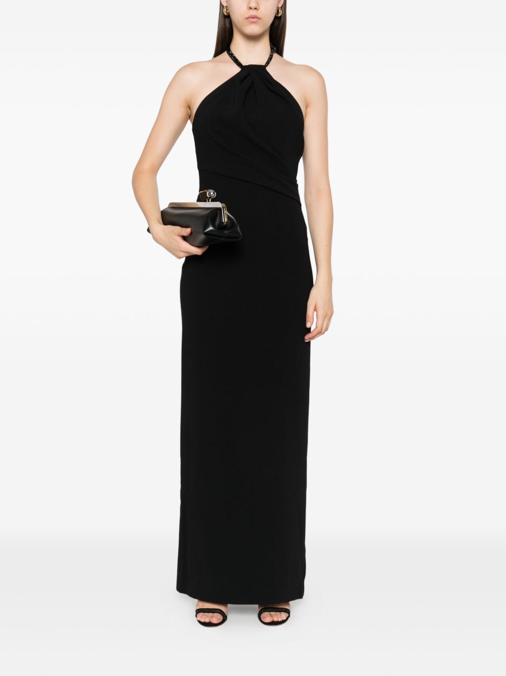 SOLACE LONDON Elegant Halterneck Maxi Dress