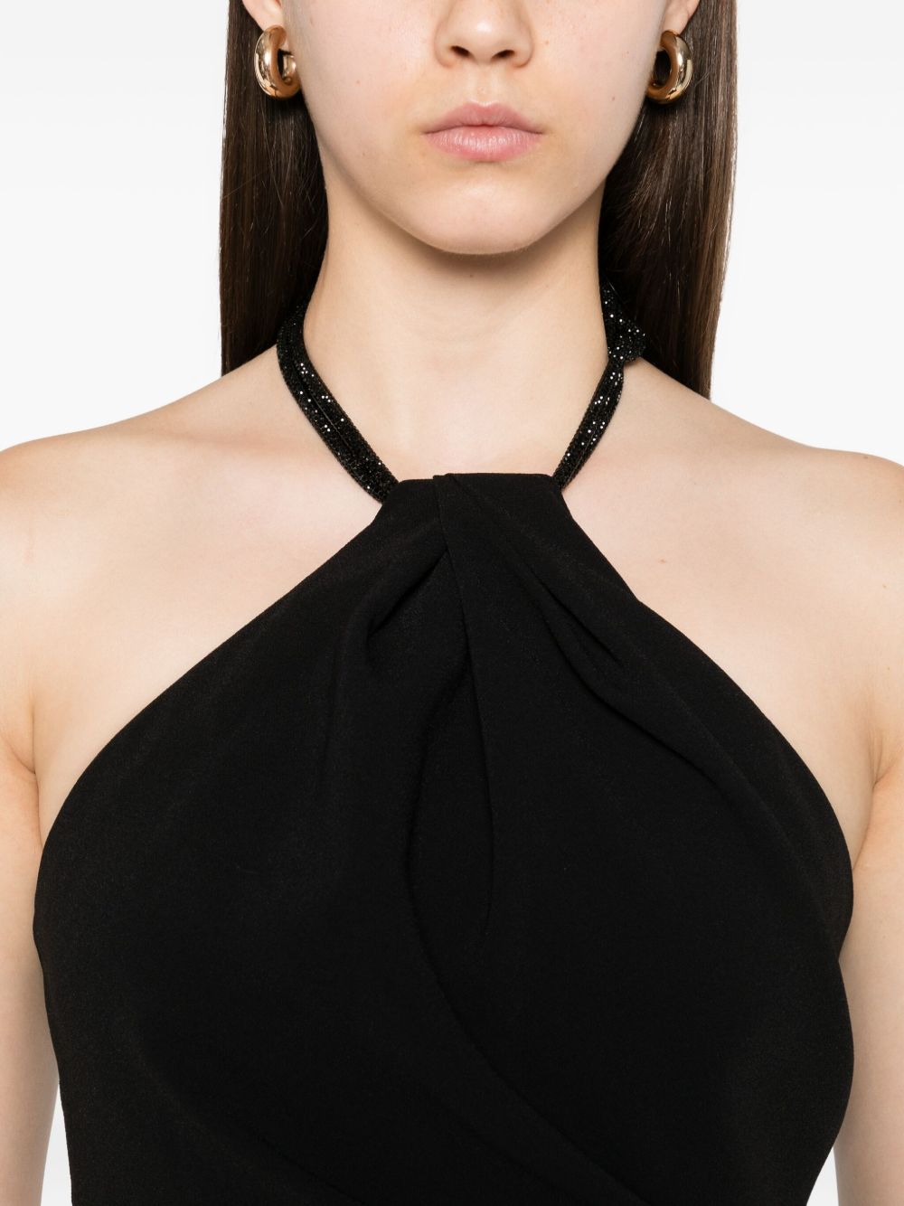 SOLACE LONDON Elegant Halterneck Maxi Dress
