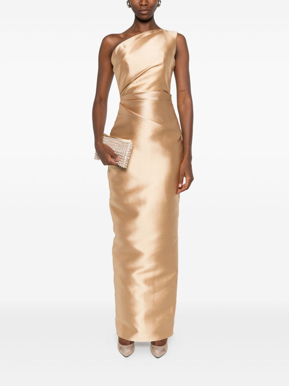 SOLACE LONDON One-Shoulder Midi Dress