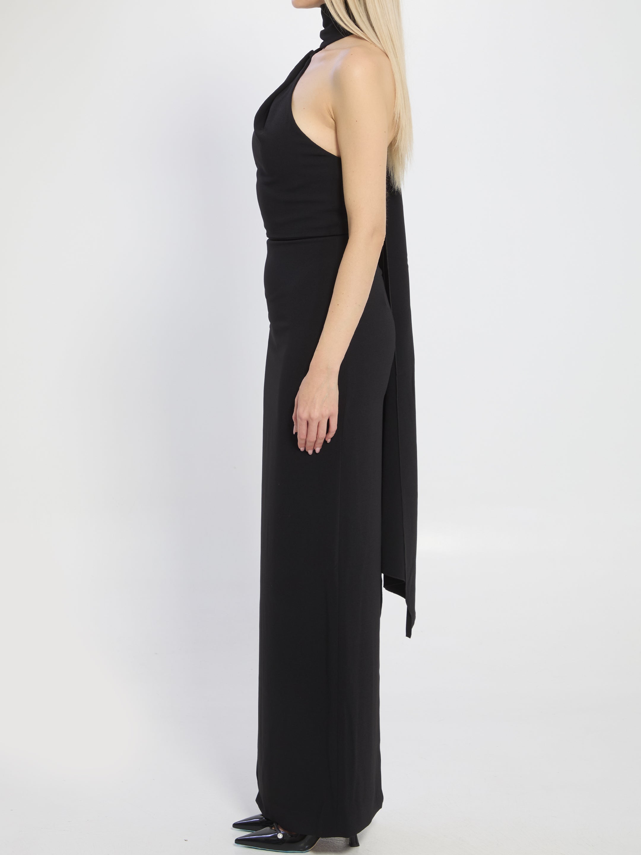 SOLACE LONDON Demi Maxi Dress with Fitted Waistline and One-Shoulder Design