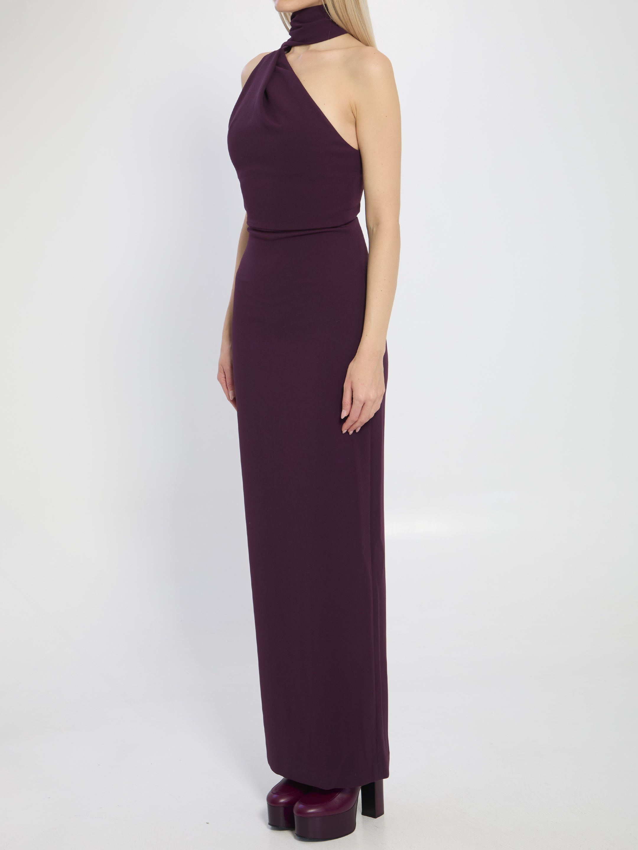 SOLACE LONDON Demi Maxi Dress - Slim Fit, One-Shoulder Design