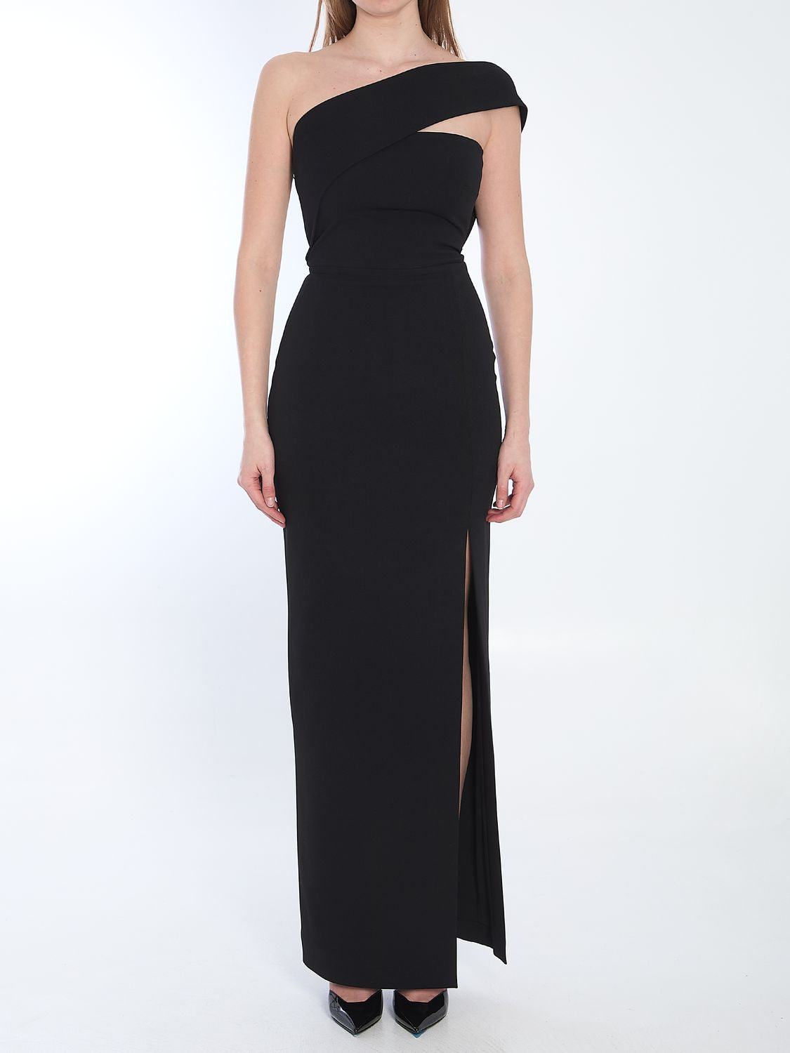 SOLACE LONDON Lois Long Dress - Slim Fit