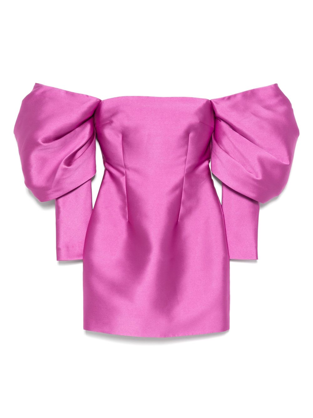 SOLACE LONDON Fitted Mini Dress with Long Draped Sleeves