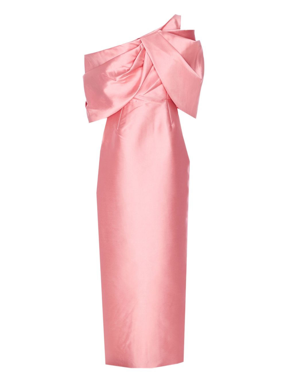 SOLACE LONDON Elegant Maxi Dress with Bow Detail and Asymmetric Sleeves