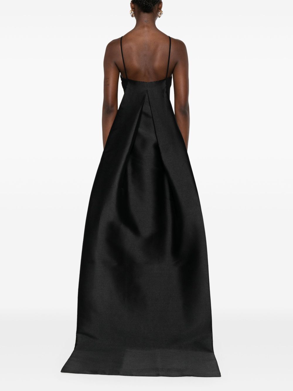 SOLACE LONDON Maxi Dress with Concealed Side Zip and Veil Detail