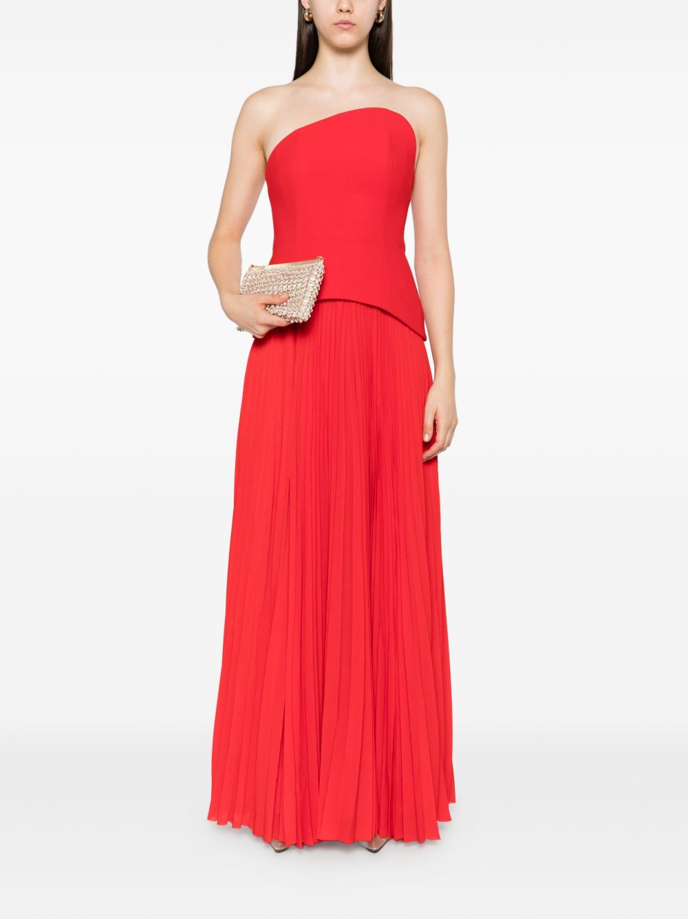 SOLACE LONDON Britt Maxi Dress - Strapless Design with Asymmetric Neckline