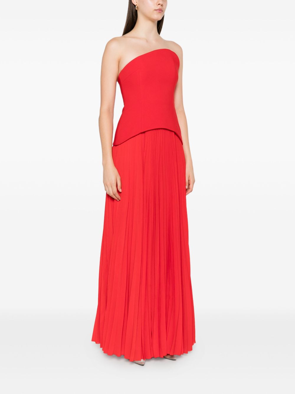 SOLACE LONDON Britt Maxi Dress - Strapless Design with Asymmetric Neckline