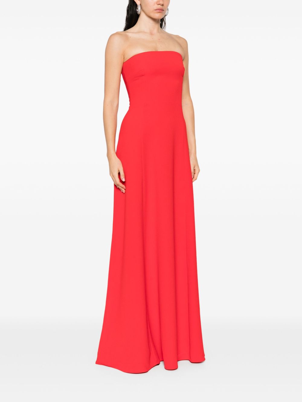 SOLACE LONDON Strapless Floor-Length Maxi Dress with Flared Skirt