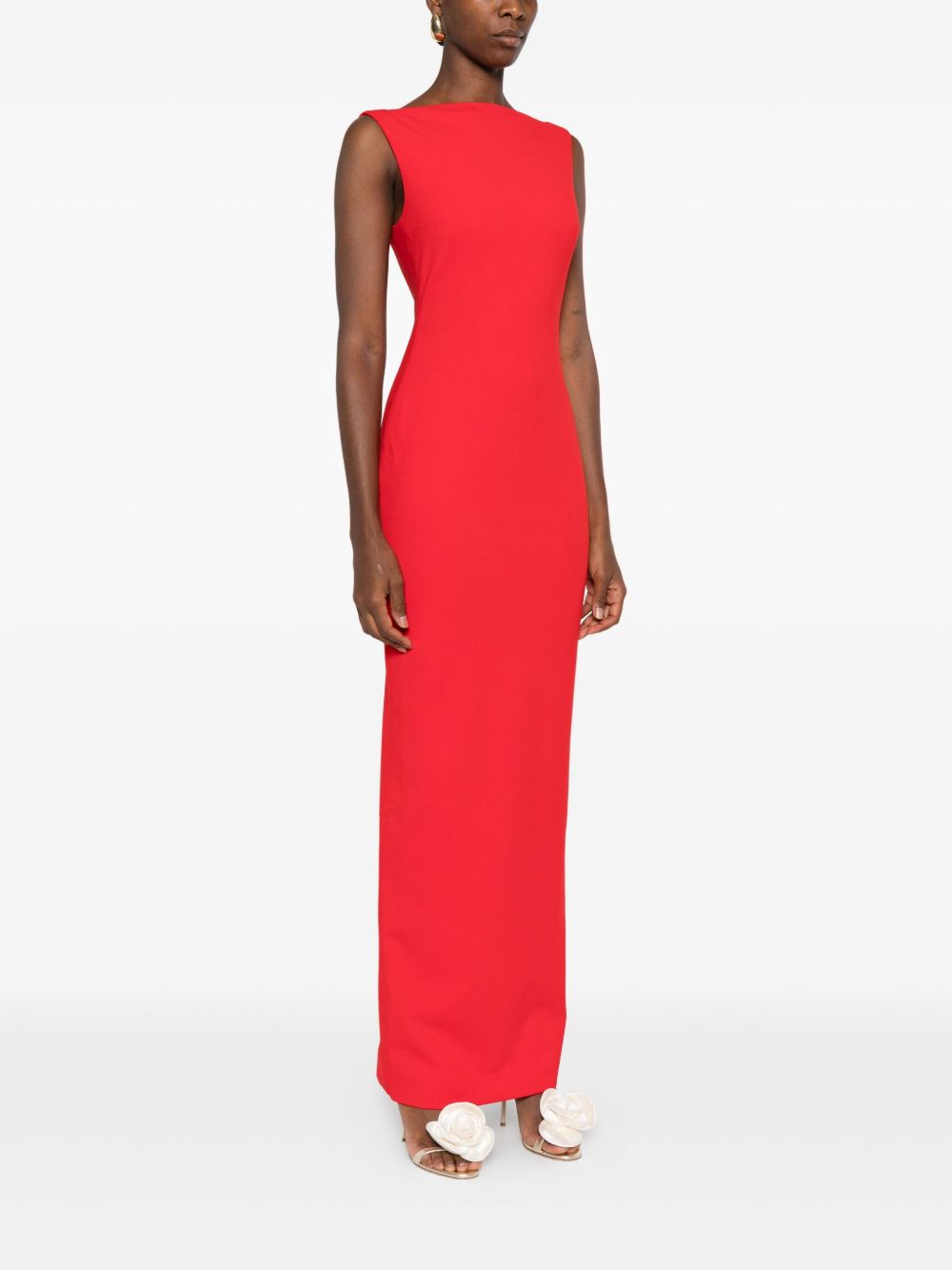 SOLACE LONDON Boat Neck Sleeveless Maxi Length Dress