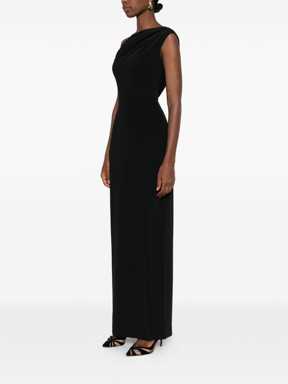 SOLACE LONDON Irina Midi Dress with Side Split
