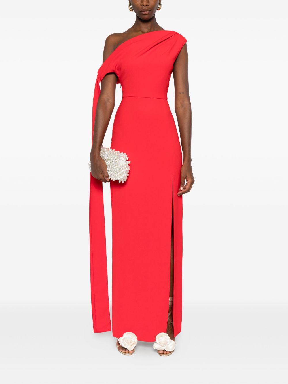 SOLACE LONDON Irina One-Shoulder Midi Dress