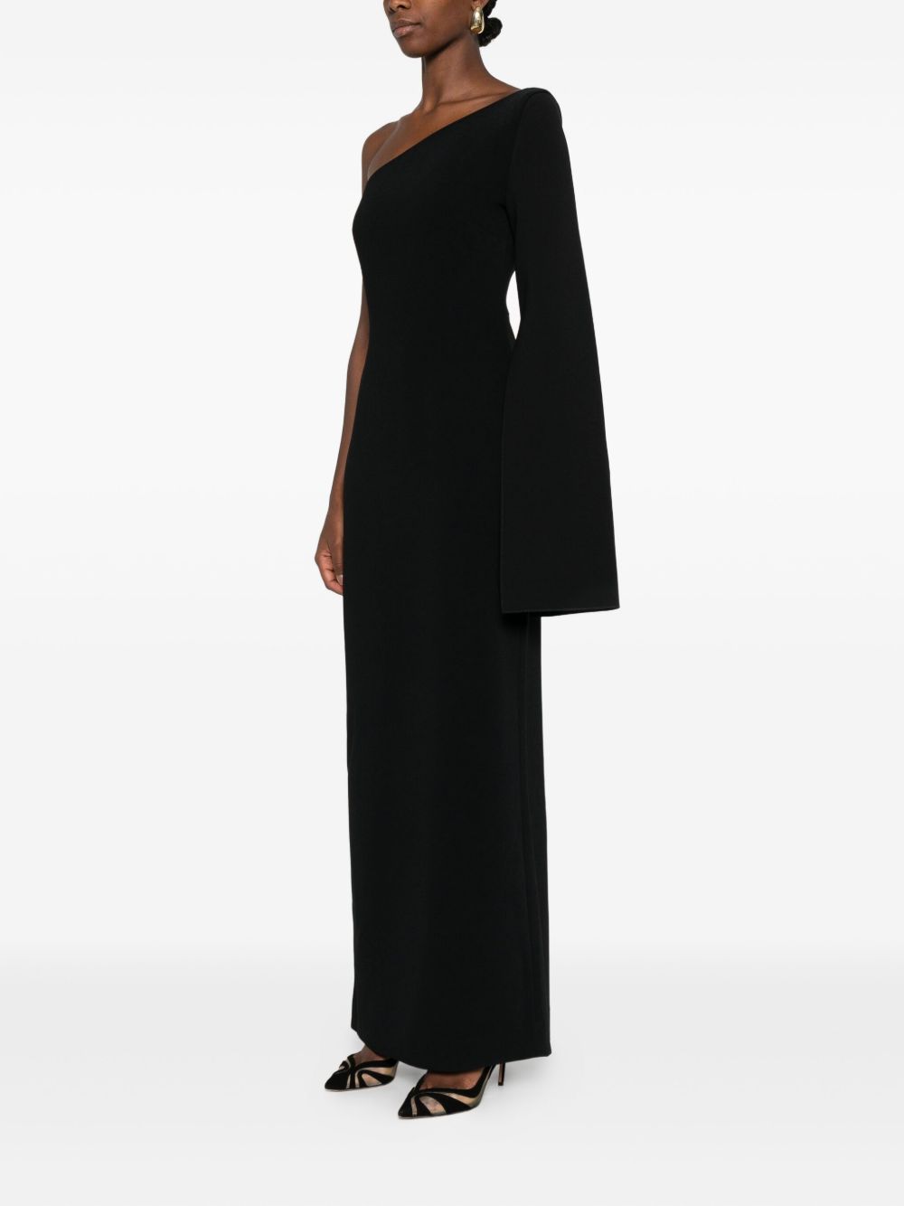 SOLACE LONDON One-Shoulder Midi Dress