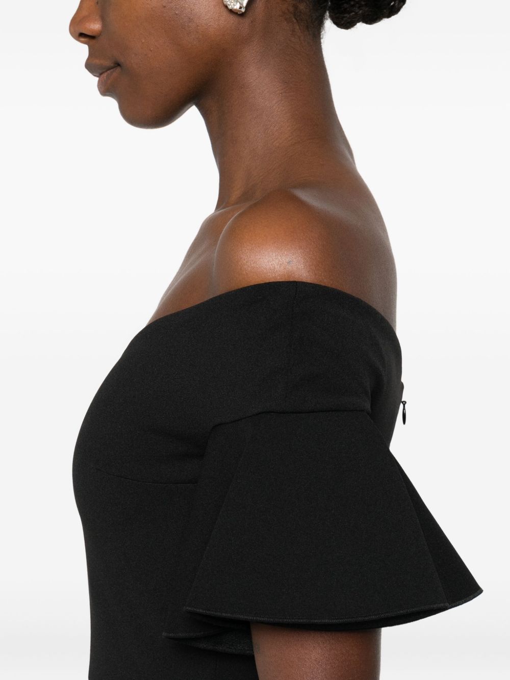 SOLACE LONDON Graceful Off-Shoulder Maxi Dress for Women