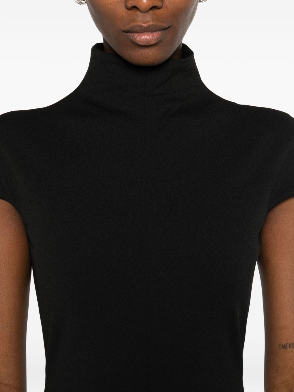 SOLACE LONDON Maxi Dress with High Neck and Concealed Zip