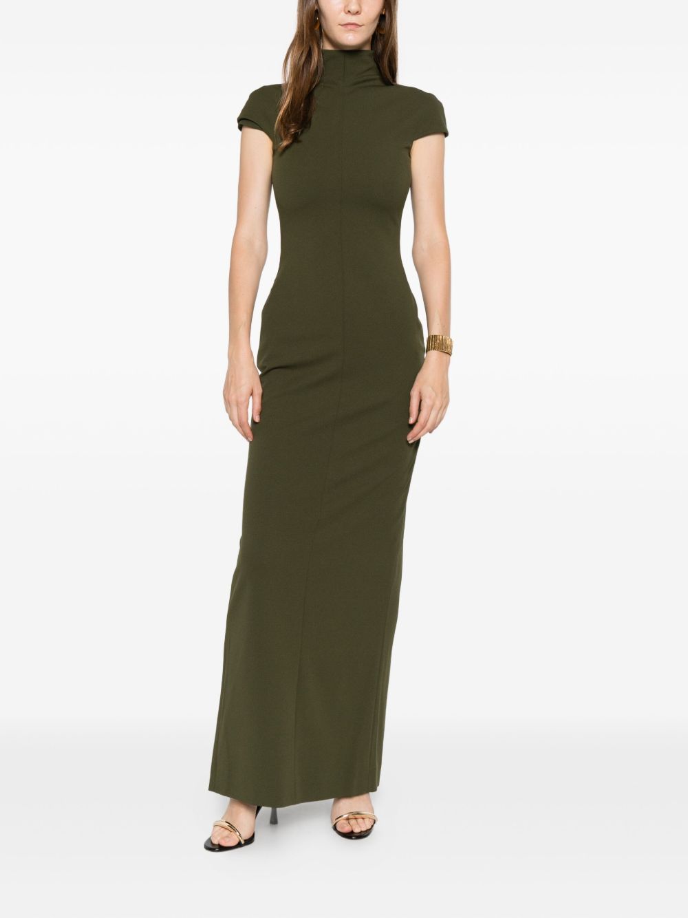 SOLACE LONDON High Neck Cap Sleeve Maxi Dress
