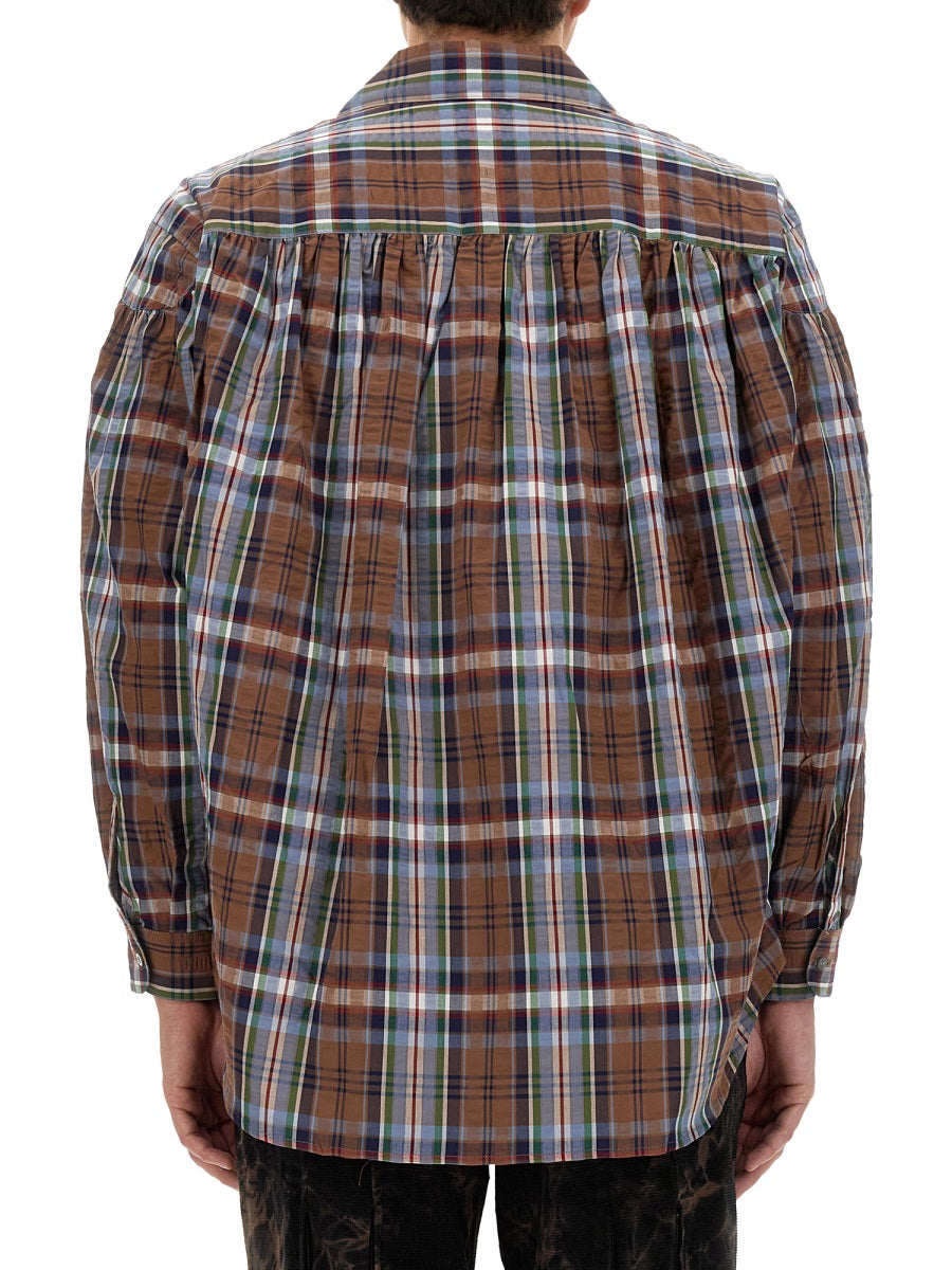 AIE Oversize Fit Seersucker Cotton Shirt for Men - Size L