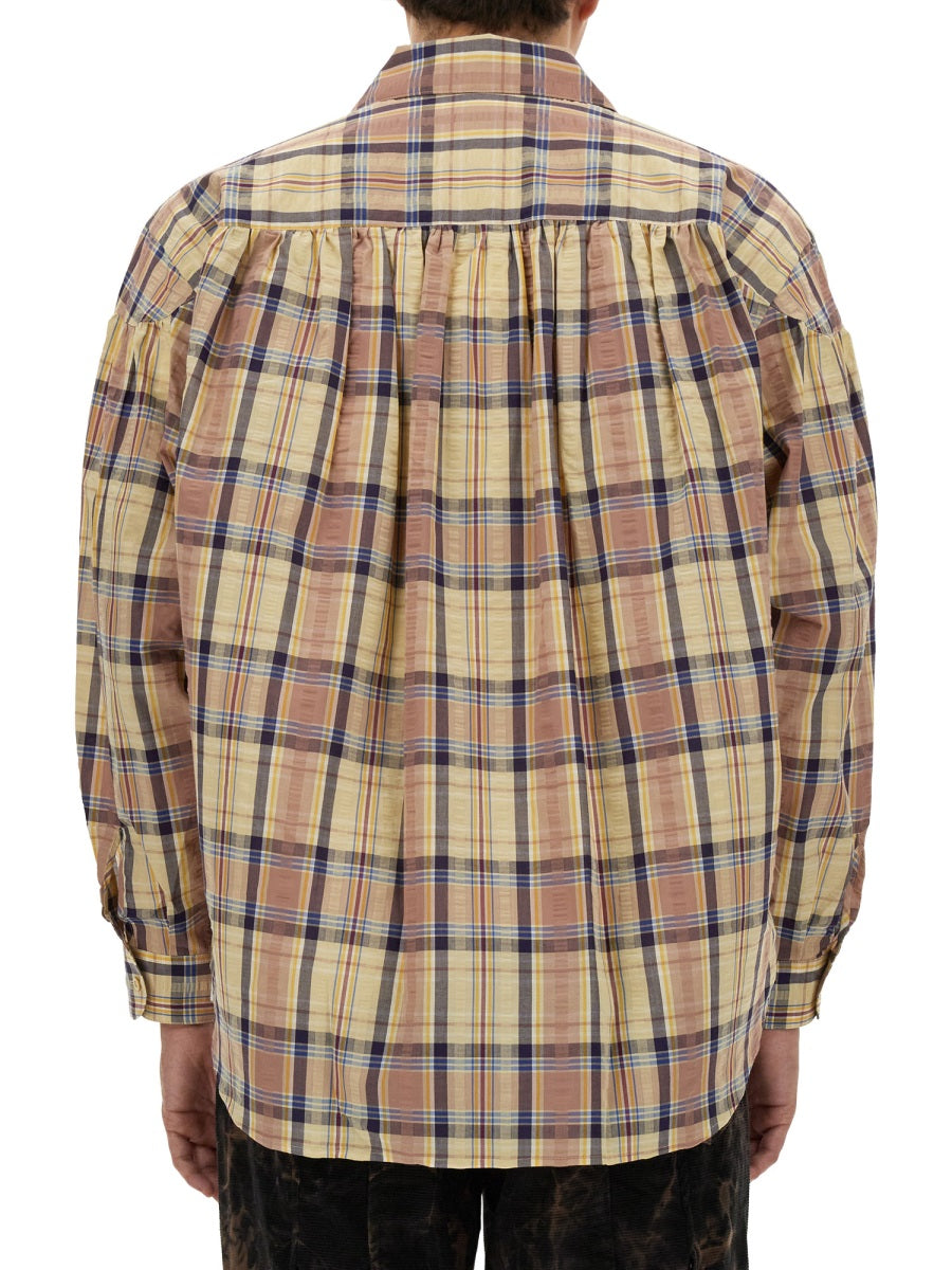 AIE Oversized Seersucker Cotton Shirt - Size L