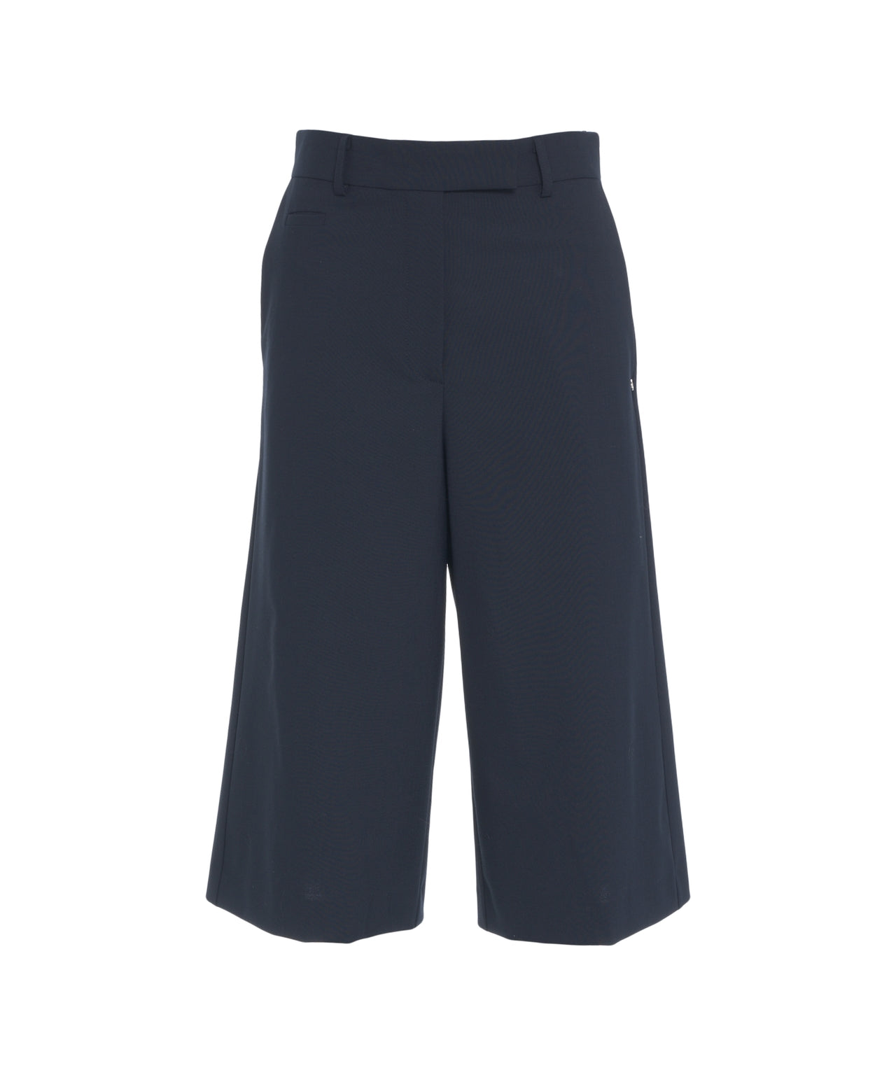 OTTO D AME High-Waisted Wide-Leg Bermuda Shorts with Elegant Pinches