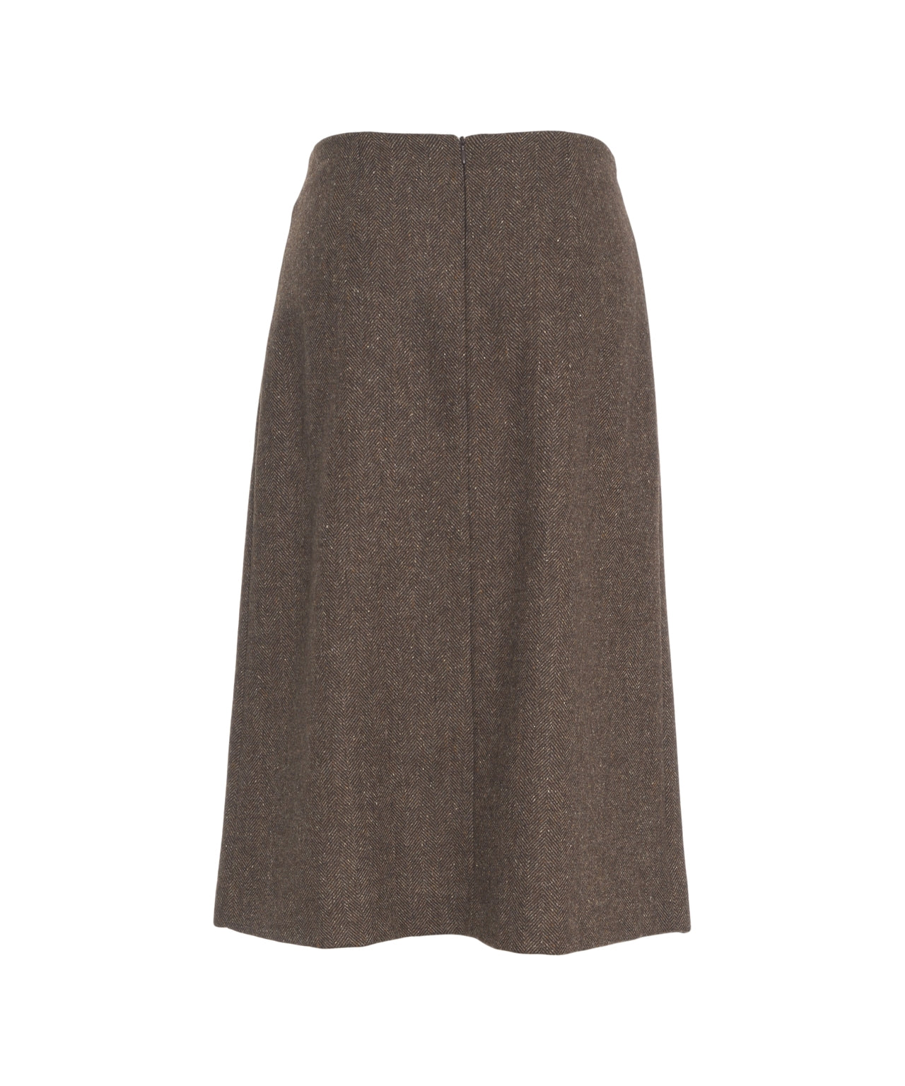 OTTO D AME Elegant Midi Wrap Skirt with Decorative Pin