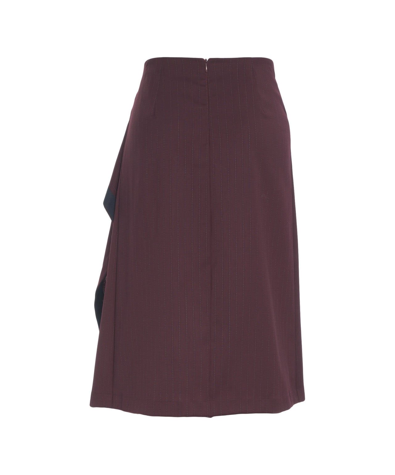 OTTO D AME Asymmetrical Midi Skirt with Pinstripe Design