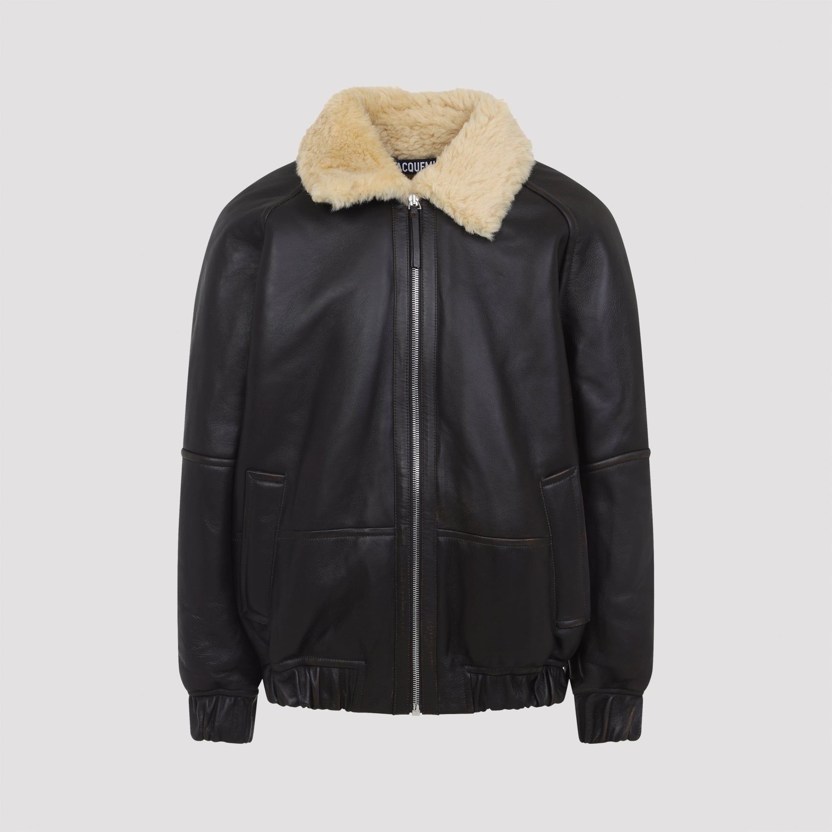 JACQUEMUS Oversized Lamb Leather Bombardier Jacket for Men