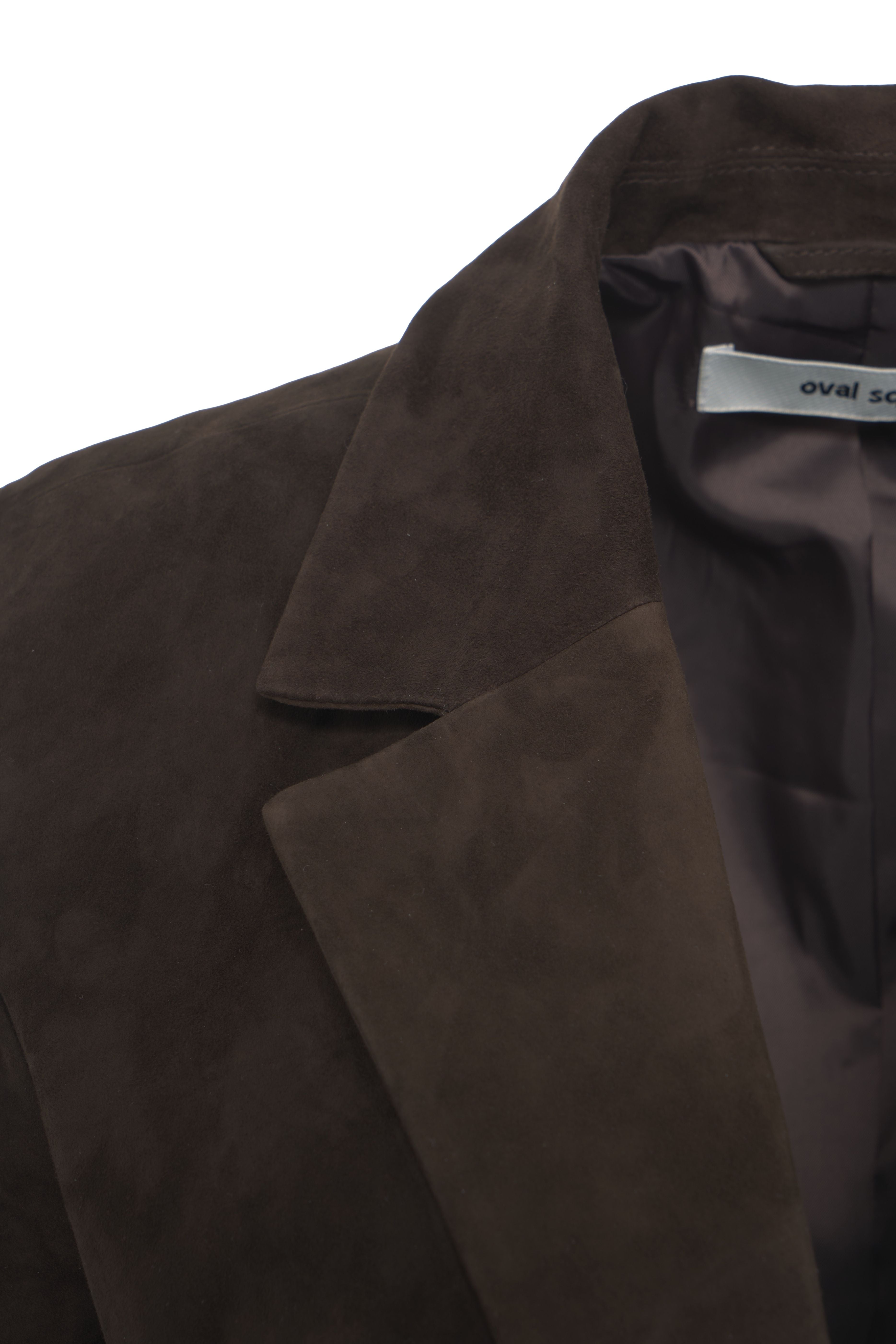 OVAL SQUARE Luxurious Suede Blazer with Classic Notch Collar