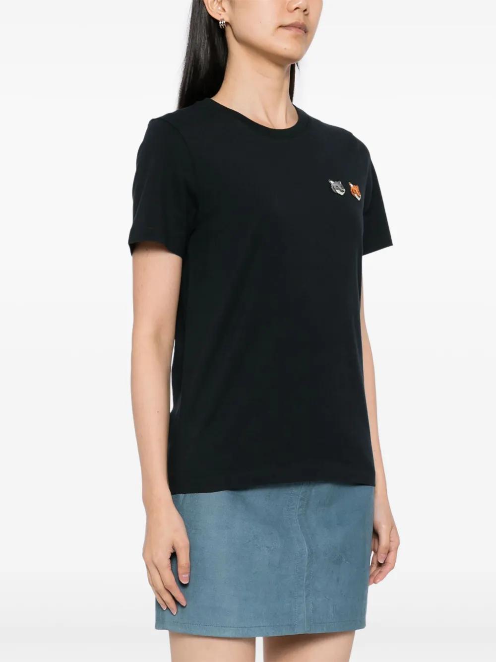 MAISON KITSUNÉ Cotton T-Shirt with Double Logo Patch - FW25