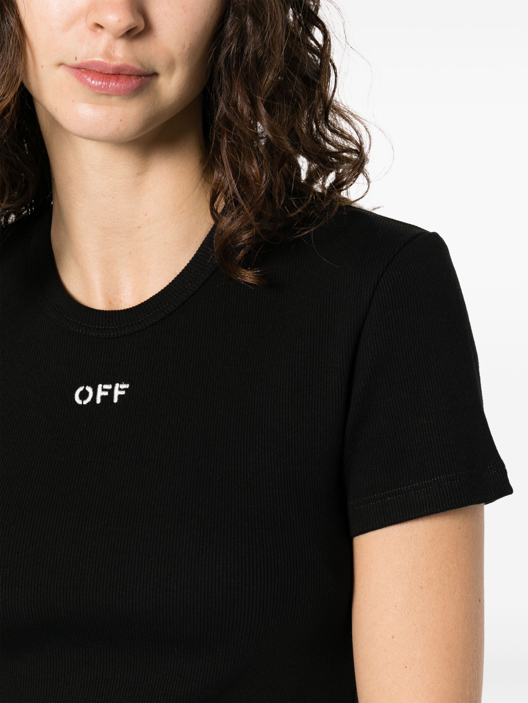 OFF-WHITE Bold Print Cotton T-Shirt for Women