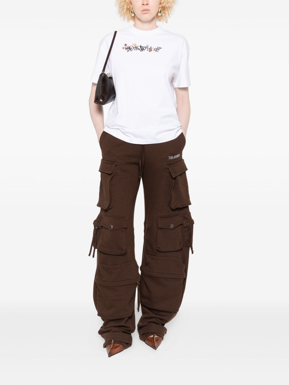 OFF-WHITE Floral Logo Cotton T-Shirt for Women