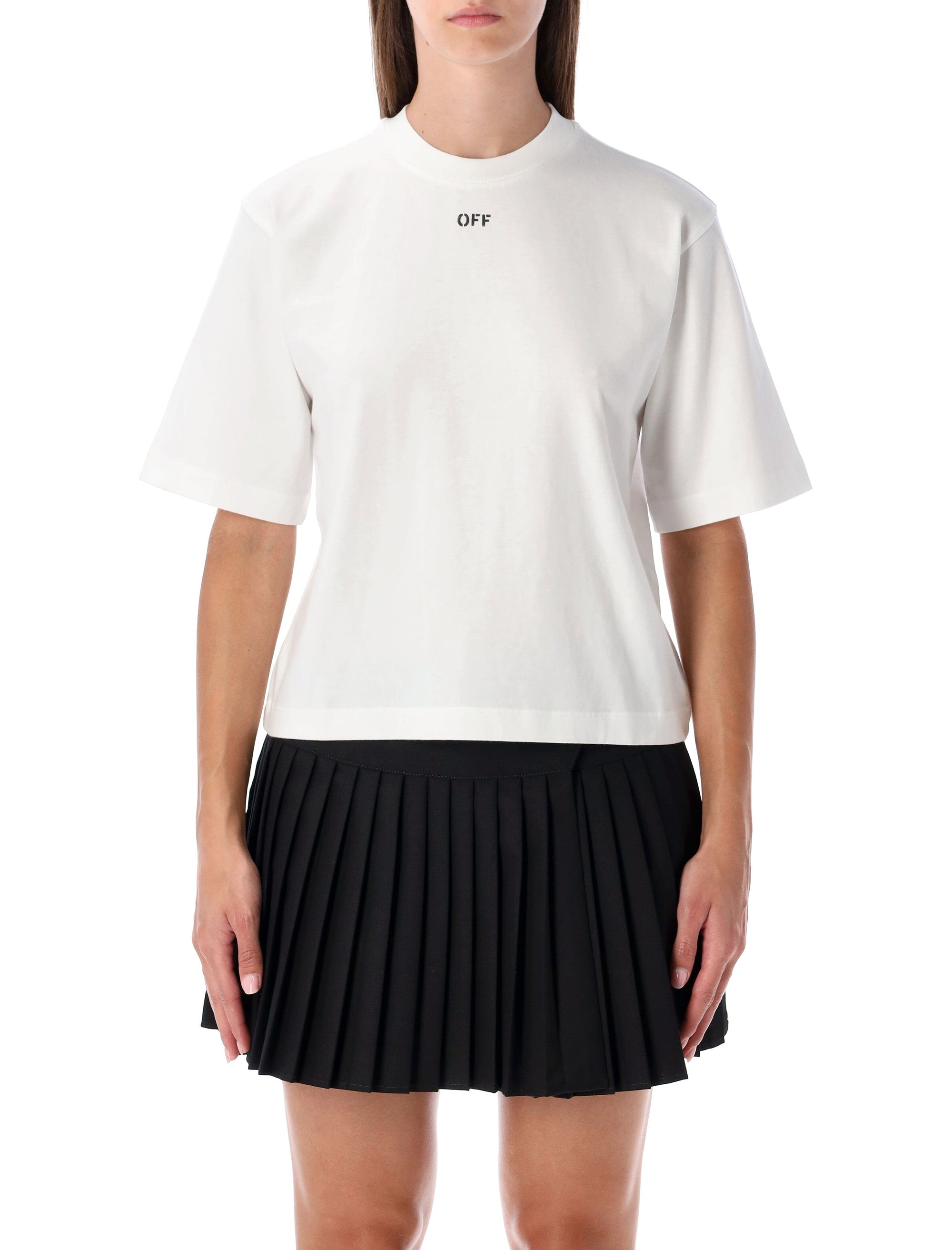 OFF-WHITE Floral Boxy Cotton Logo T-Shirt - Women's Size S