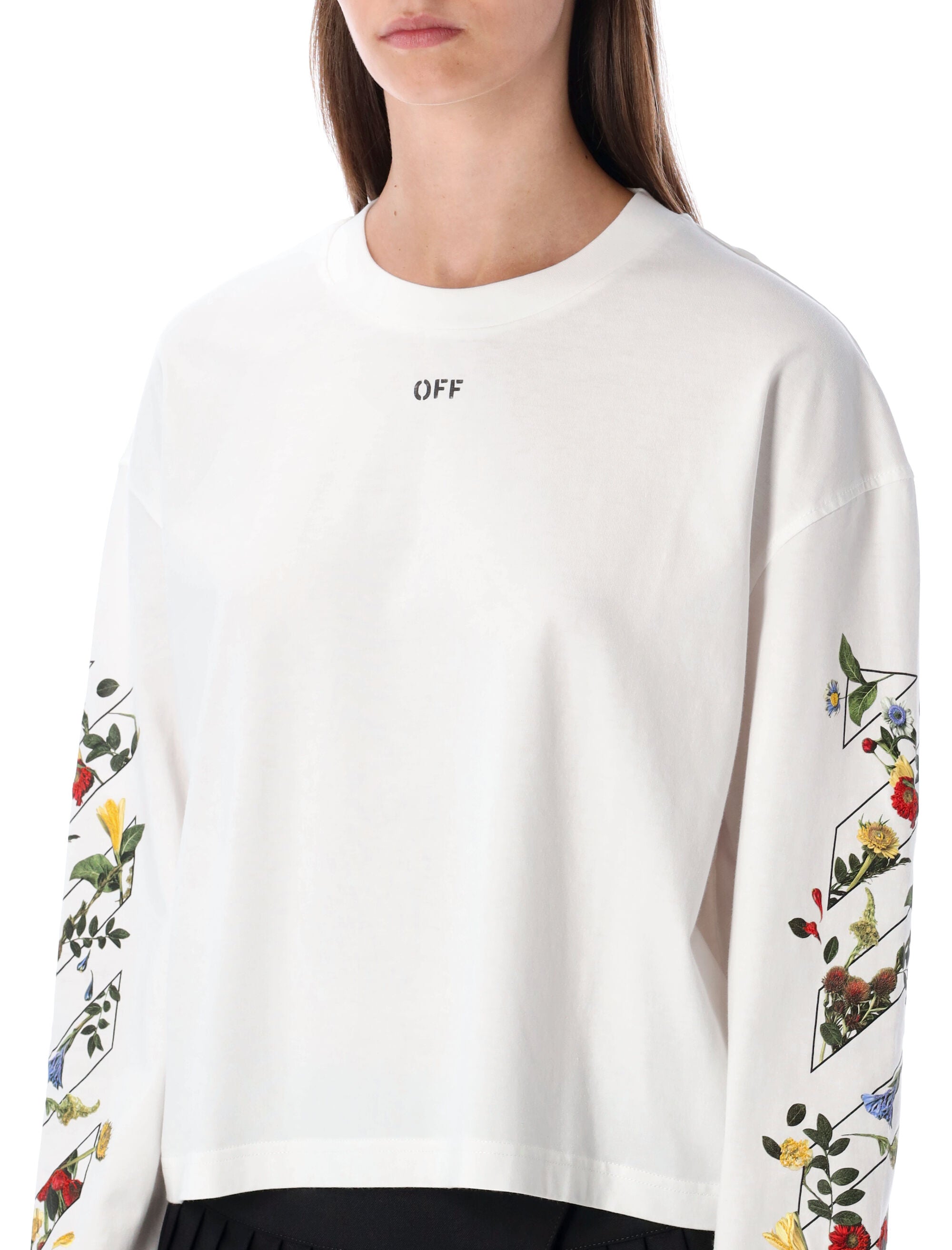 OFF-WHITE Embroidered Floral Arrow Long-Sleeve T-Shirt - Size S