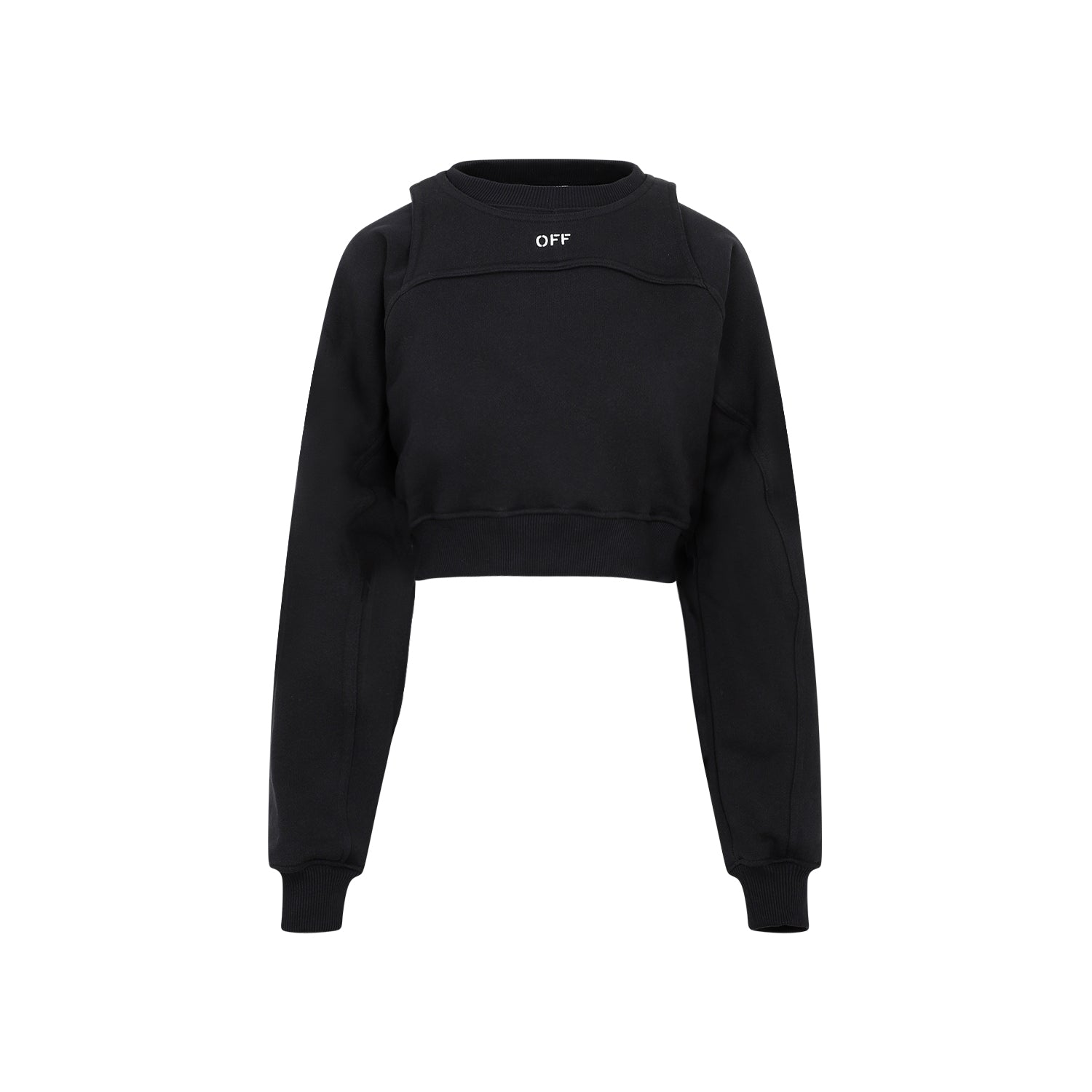 OFF-WHITE Logo-Print Cropped Cotton Sweatshirt - Mini Length