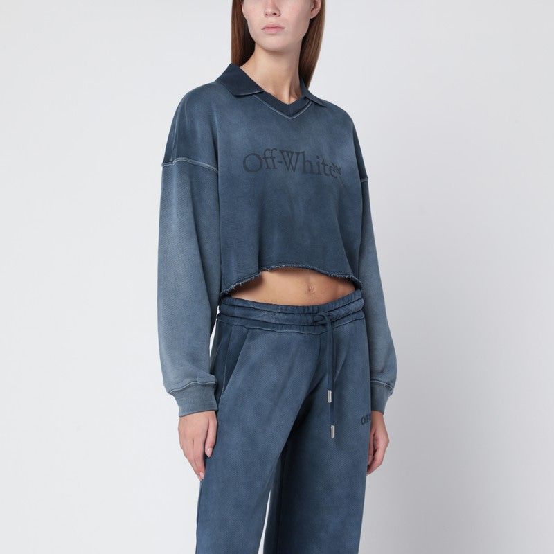 OFF-WHITE Cropped Washed Effect Sweatshirt for Women