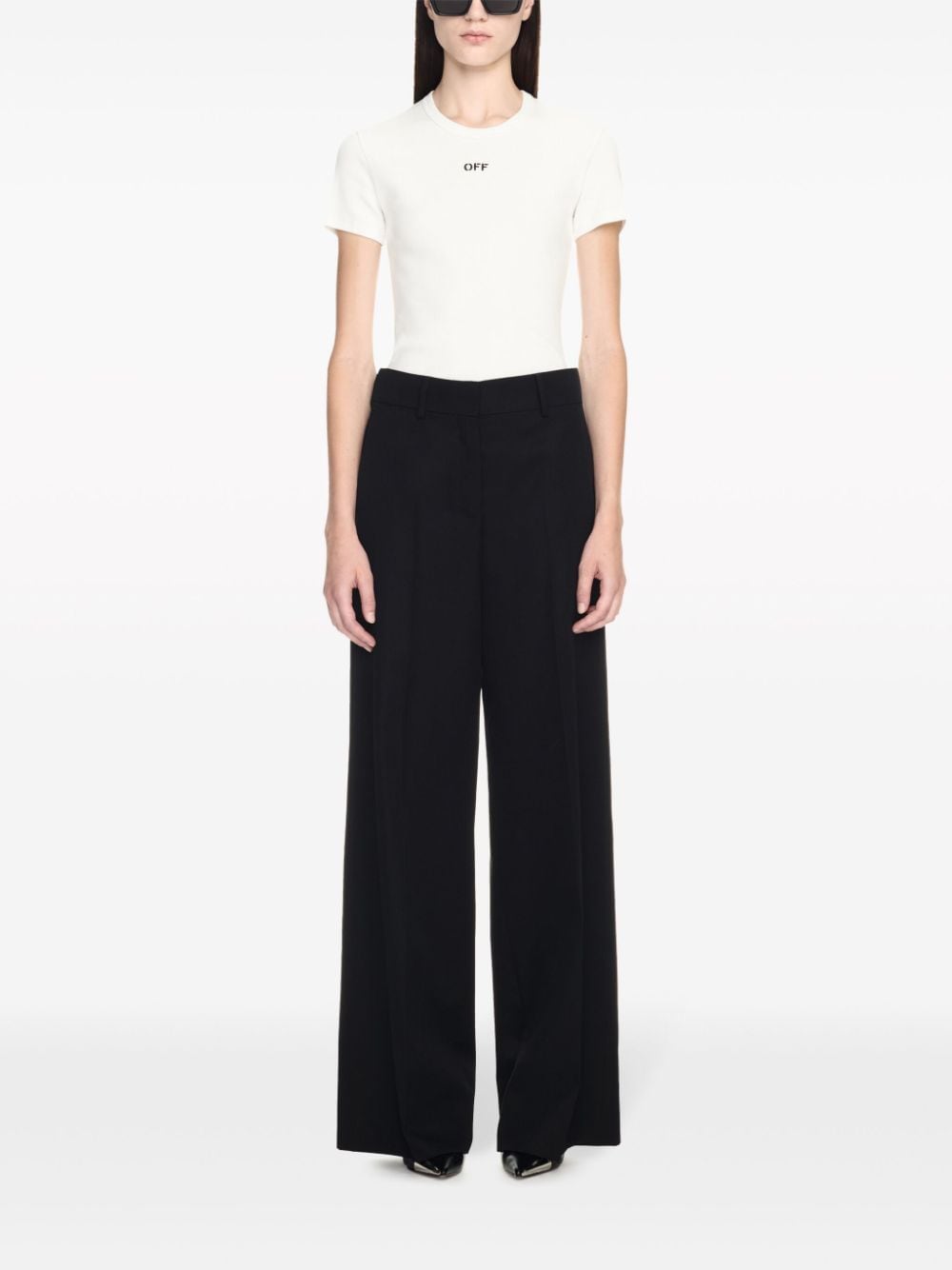 OFF-WHITE Tailored Wool Formal Trousers for Women