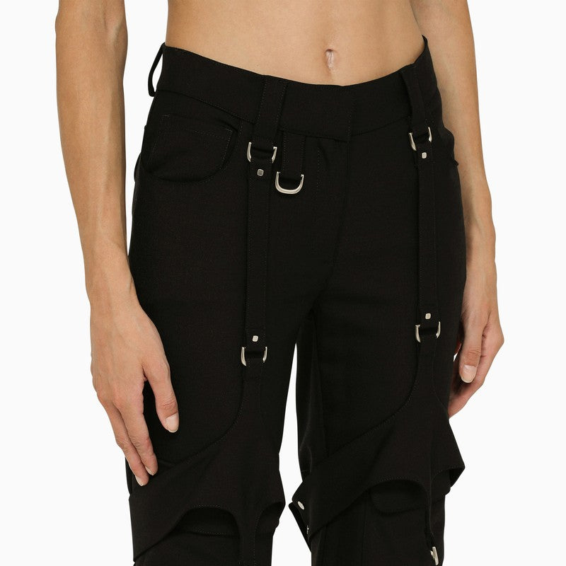 OFF-WHITE Wool Cargo Trousers with Buckle Detail