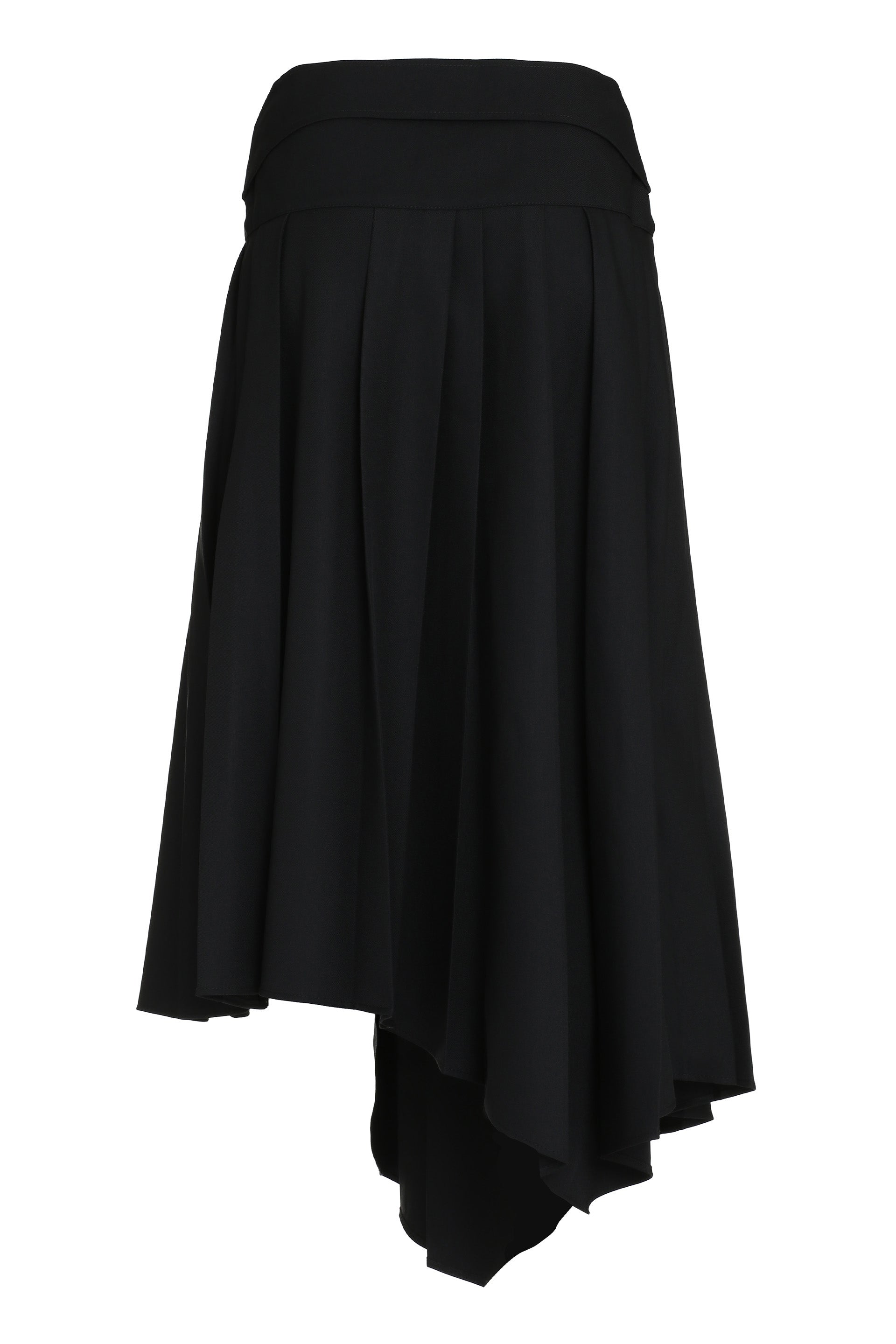 OFF-WHITE Belted Pleated Asymmetric Skirt for Women