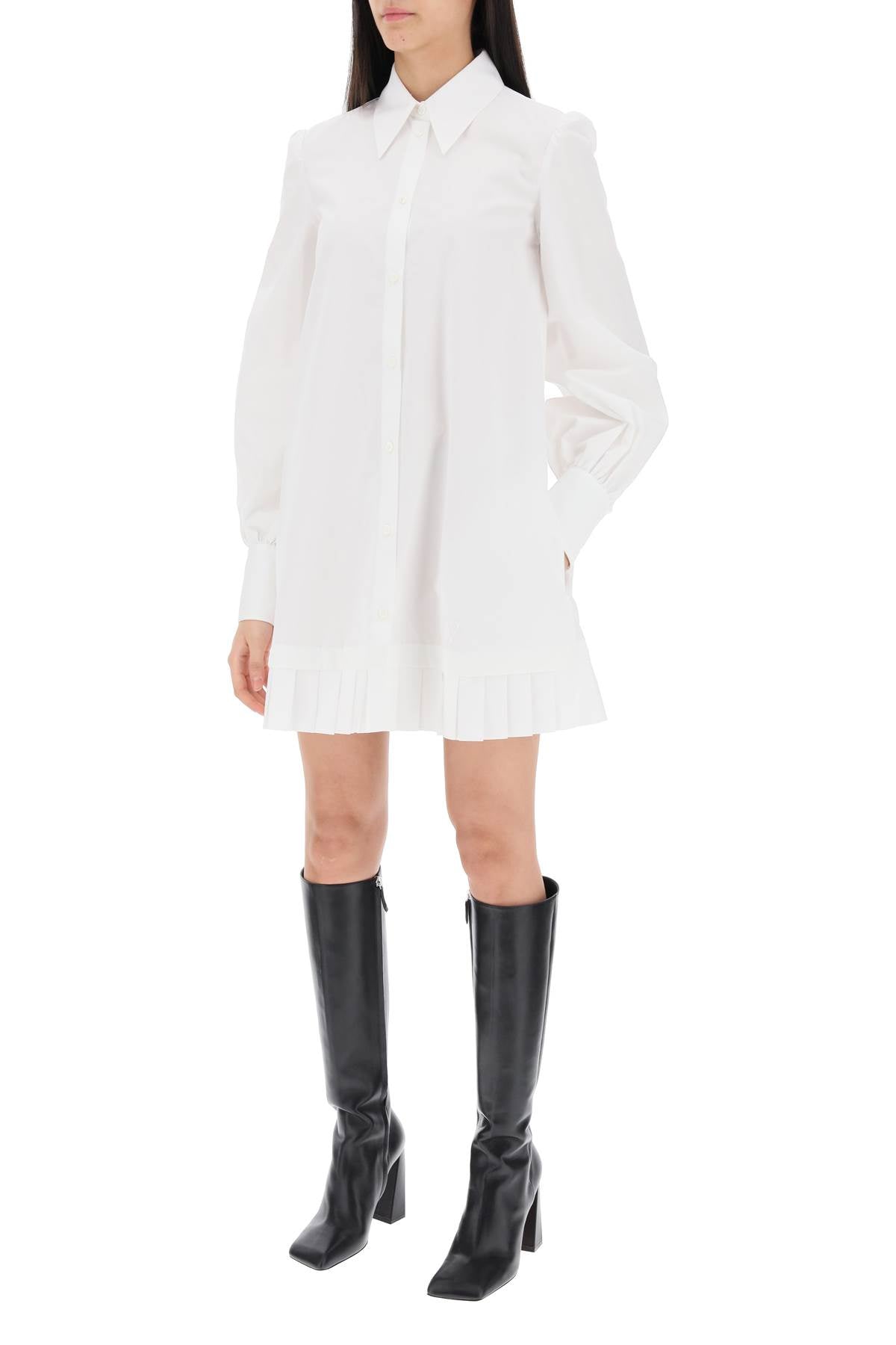 OFF-WHITE Stylish Mini Poplin Shirt Dress for Women