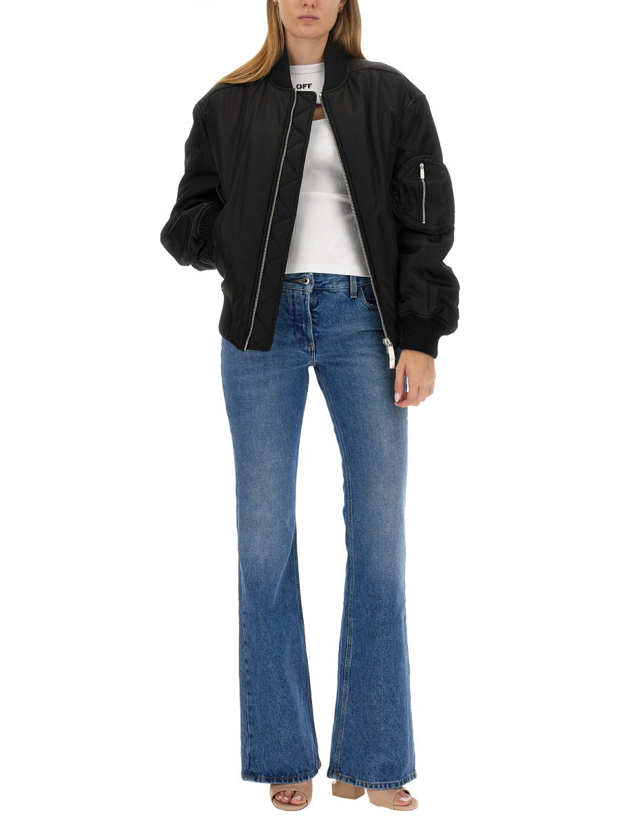 OFF-WHITE Oversized Nylon Bomber Jacket Size 40 IT