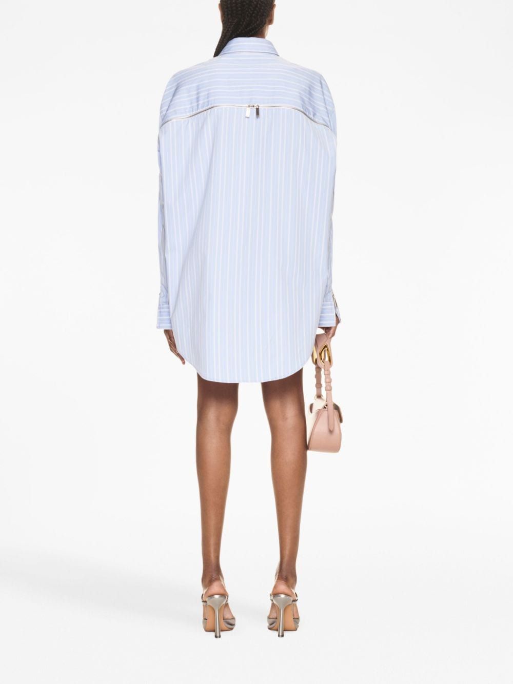 OFF-WHITE Embroidered Poplin Shirt Dress