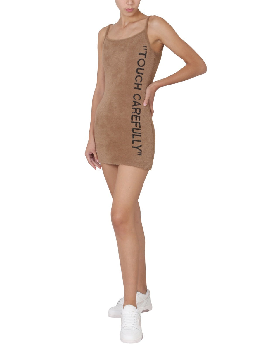 OFF-WHITE Fuzzy Logo Mini Dress for Women