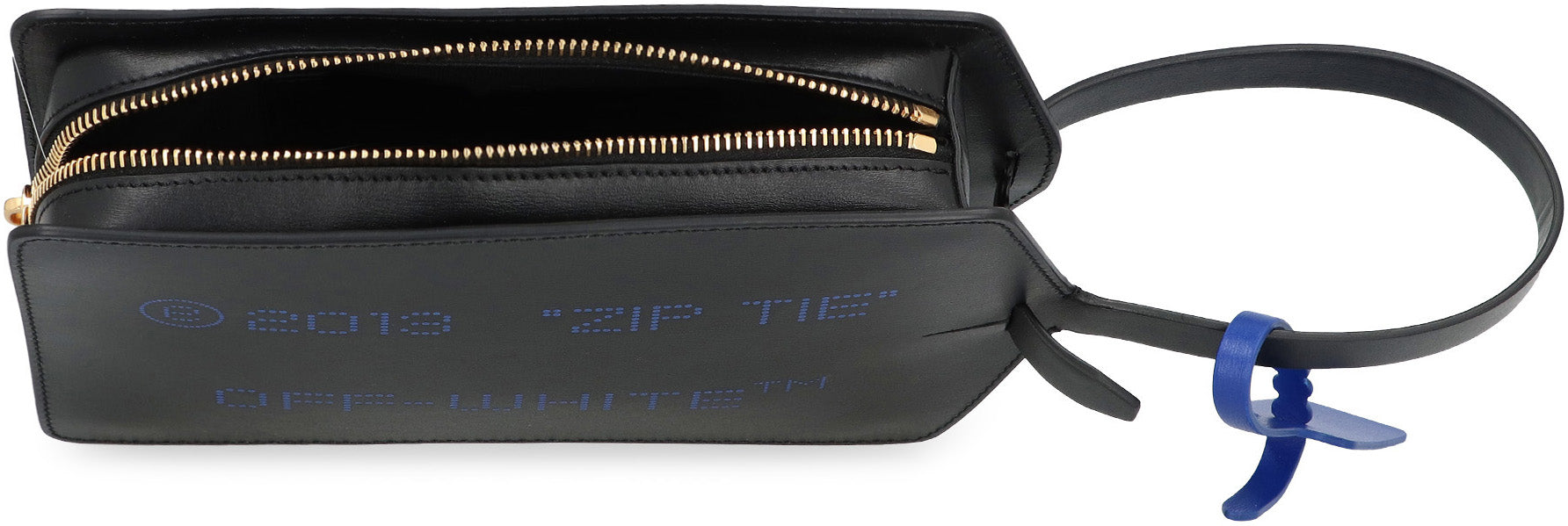 OFF-WHITE Mini Leather Clutch with Removable Charm - 22 CM x 14 CM x 4 CM