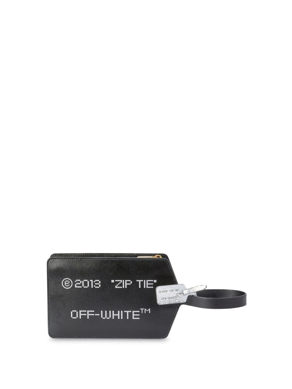 OFF-WHITE Mini Leather Clutch with Removable Charm - 22 CM x 14 CM x 4 CM