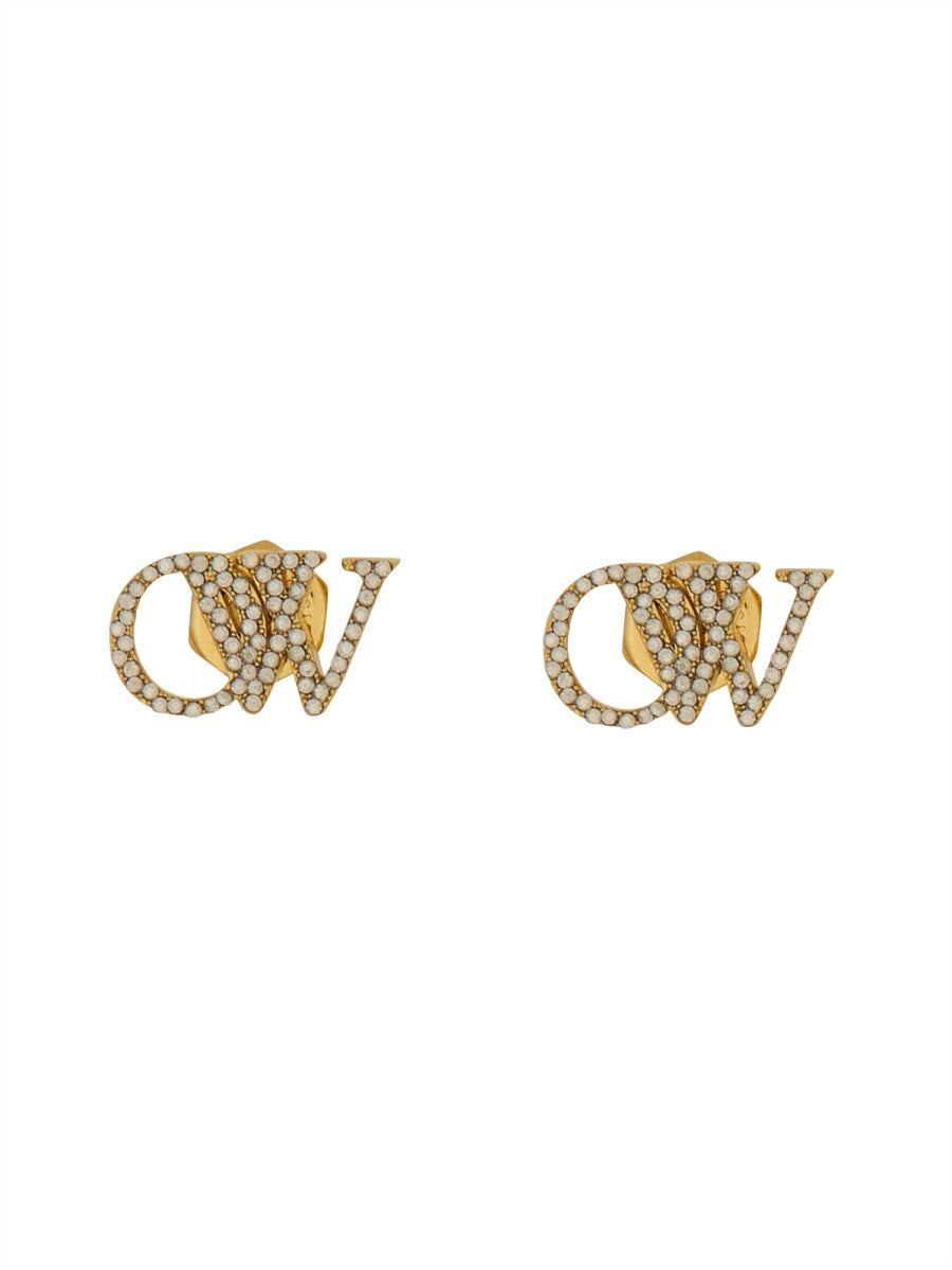 OFF-WHITE Logo Mini Hoop Earrings