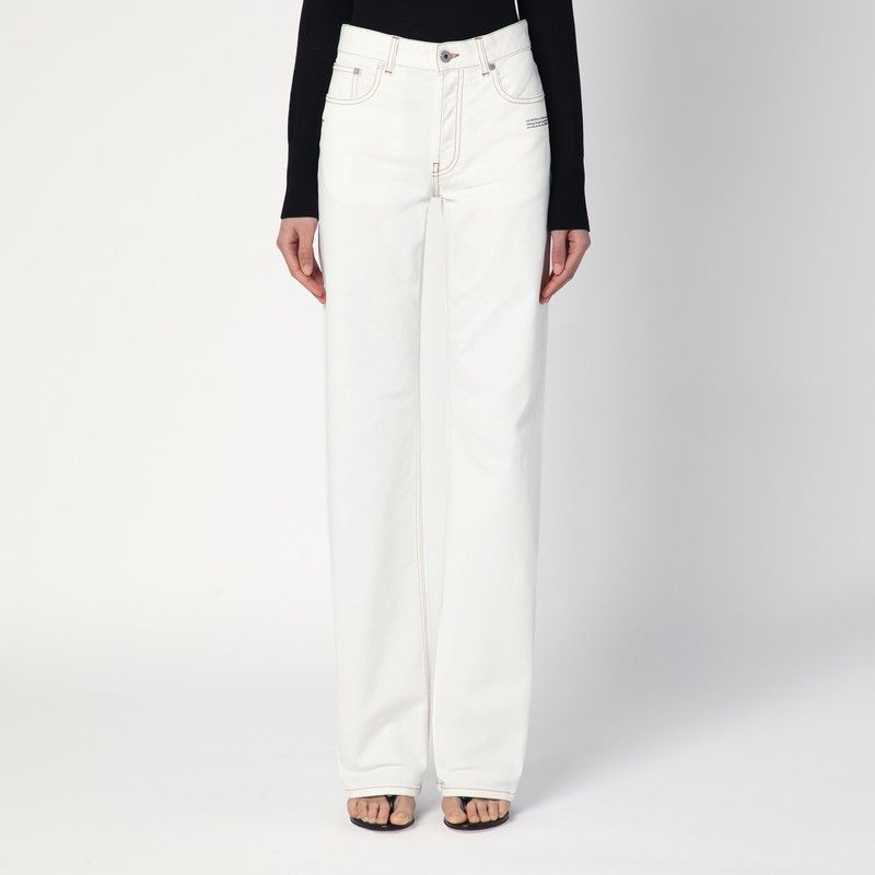 OFF-WHITE Women's Denim Jeans with Front Zip Closure