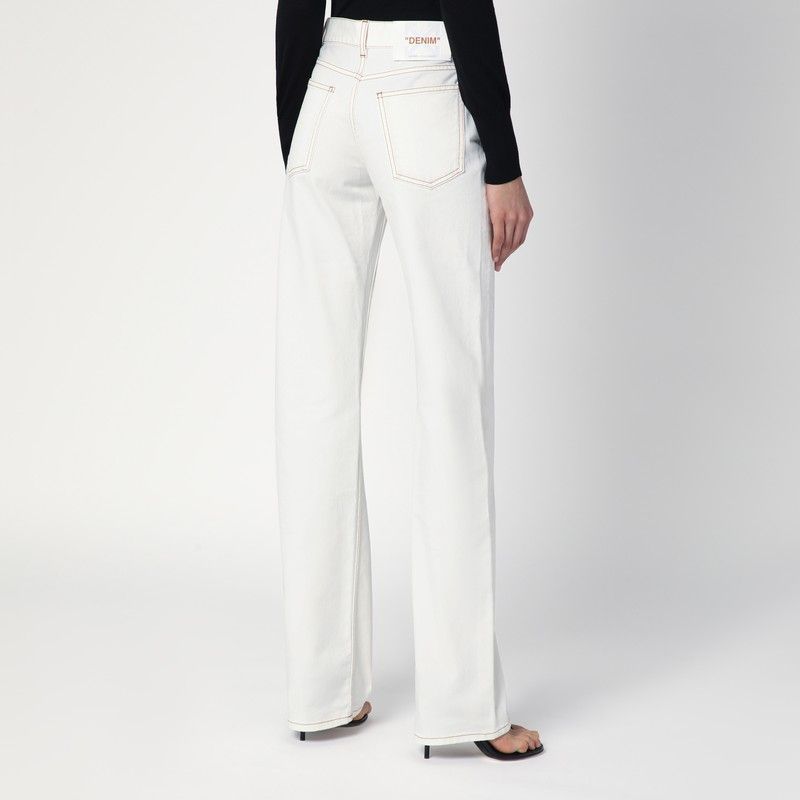 OFF-WHITE Women's Denim Jeans with Front Zip Closure