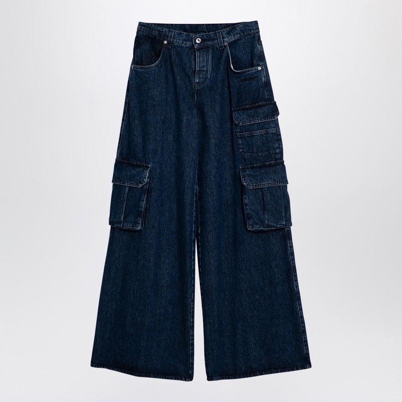 OFF-WHITE Wide Cargo Denim Jeans for Women