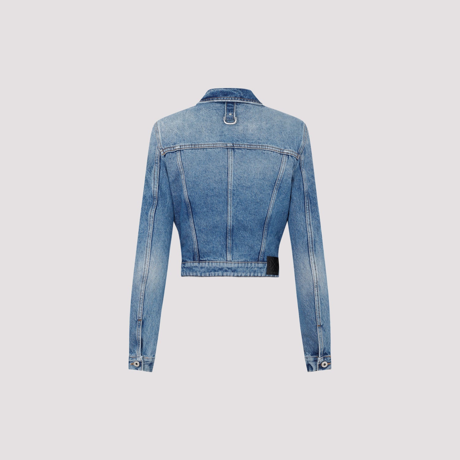 OFF-WHITE Cropped Denim Jacket with Belt Detail