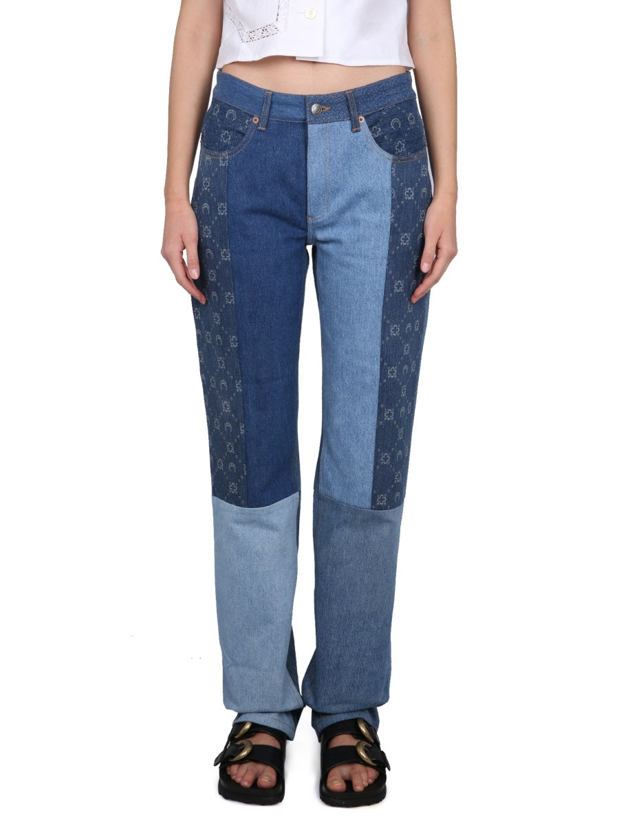 MARINE SERRE Classic High-Waisted Denim Jeans for Women